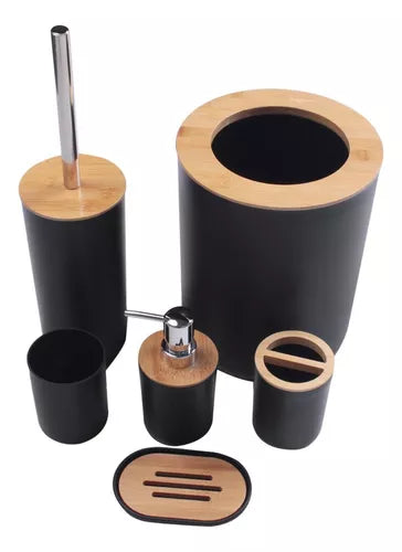Conjunto Acessórios Lixeira, Saboneteira 6 Peças