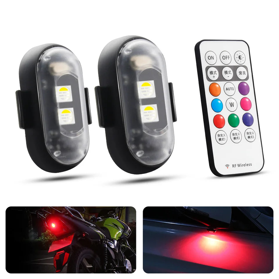 Sinalizador Automotivo FULL LED - 2 Un com Controle Remoto