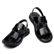 Sandália Masculina de Couro Confortável Verão