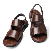 Sandália Masculina de Couro Confortável Verão