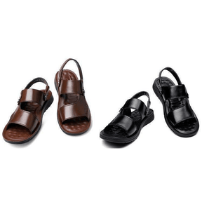 Sandália Masculina de Couro Confortável Verão